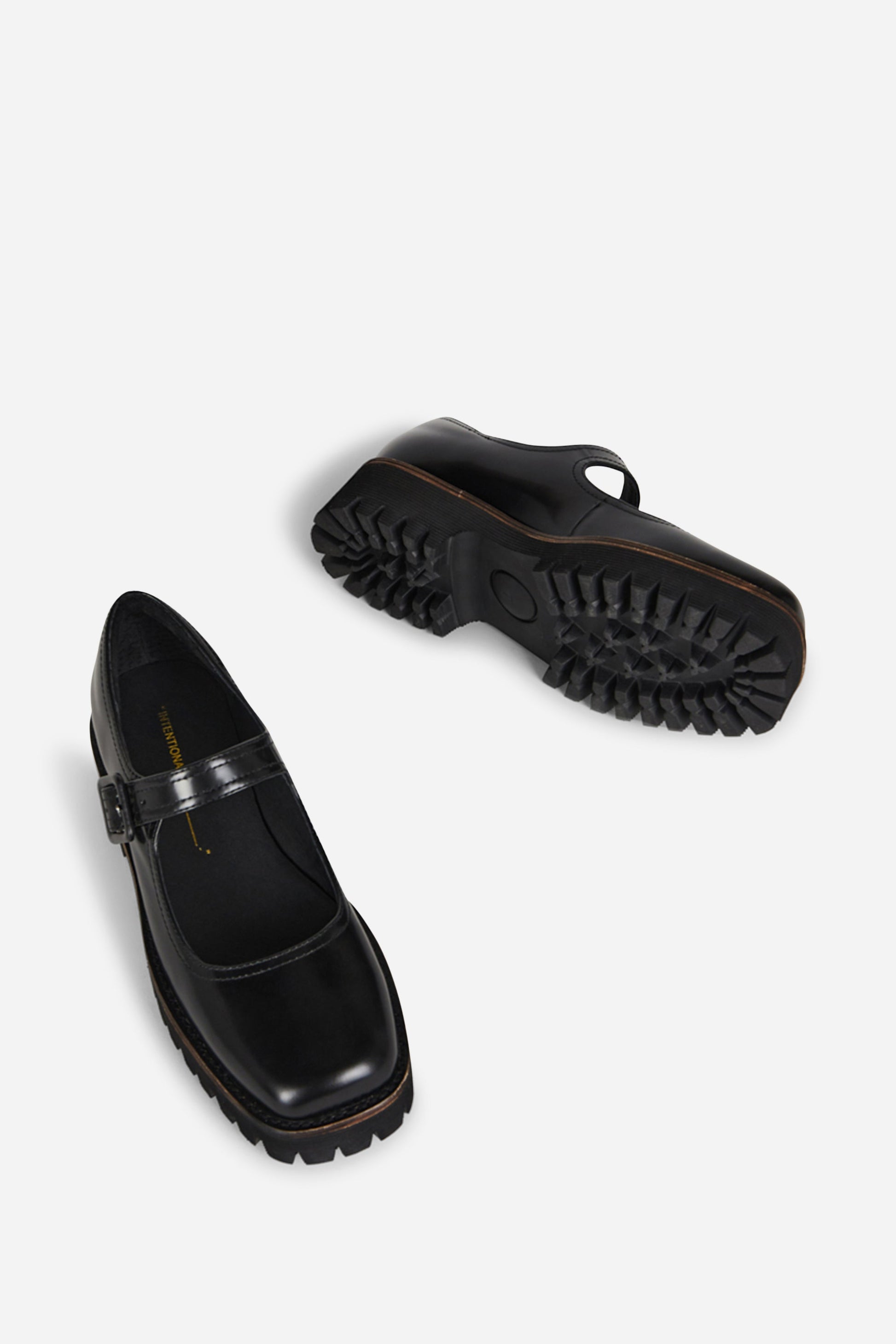 Intentionally Blank VERONICA BOX LEATHER LUG SOLE MARY JANE