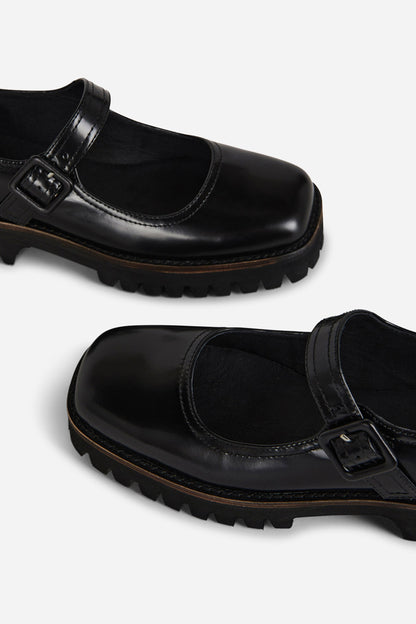 Intentionally Blank VERONICA BOX LEATHER LUG SOLE MARY JANE