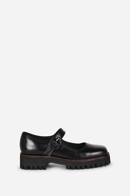 Intentionally Blank VERONICA BOX LEATHER LUG SOLE MARY JANE