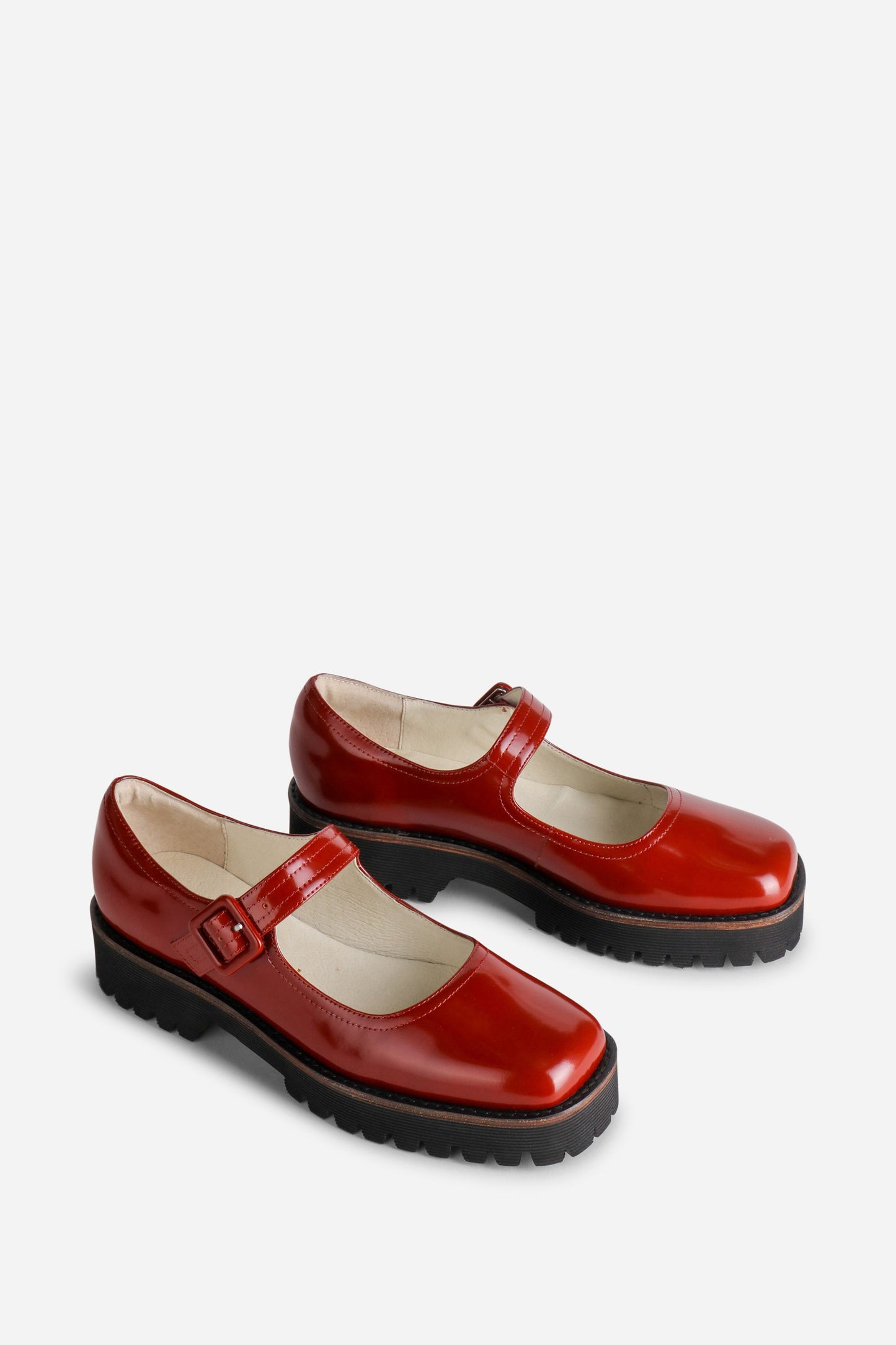 Intentionally Blank VERONICA BOX LEATHER LUG SOLE MARY JANE