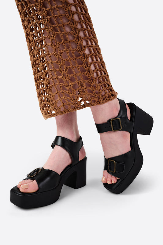 Intentionally Blank MARGO BLACK SOLE PLATFORM HEEL