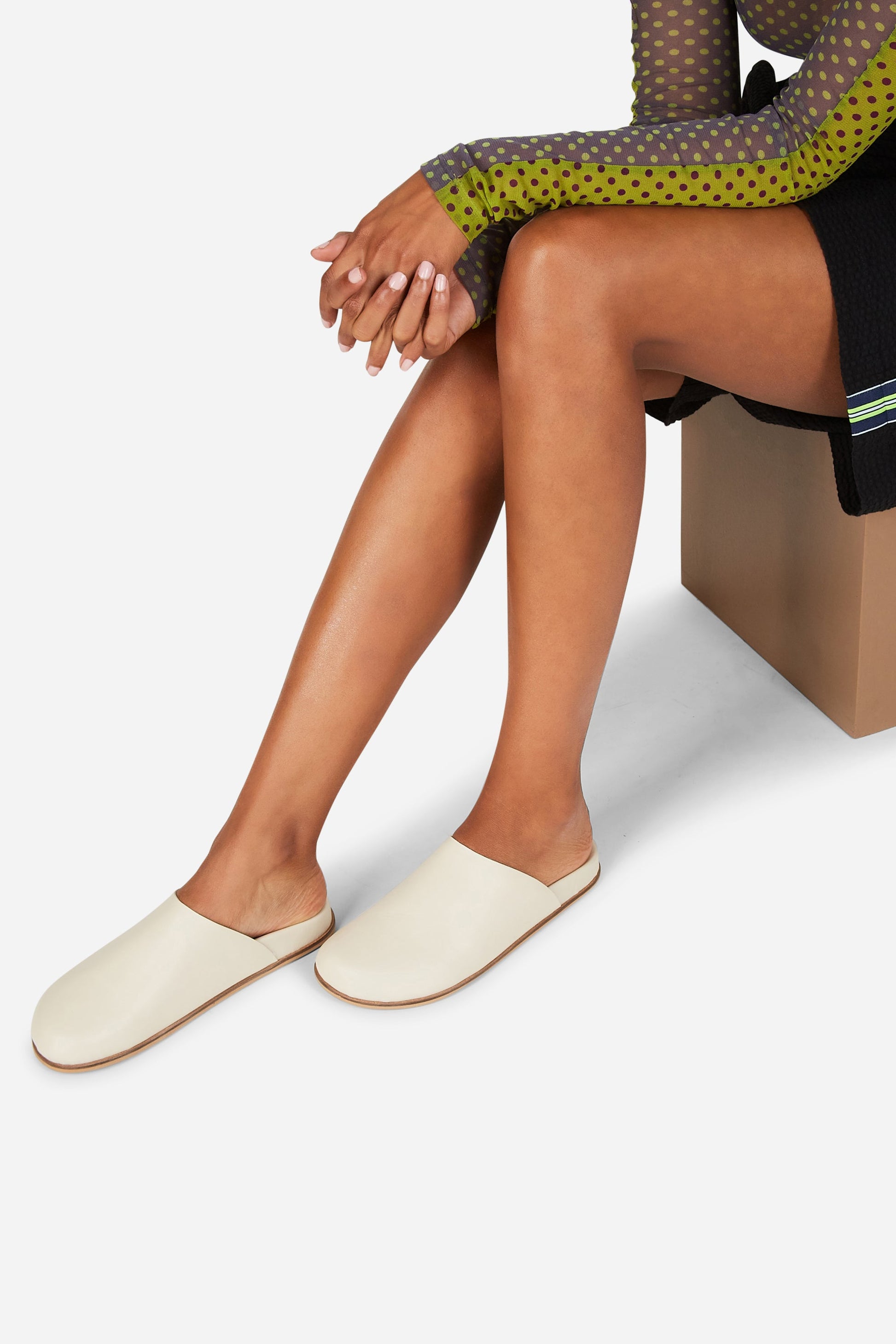 Intentionally Blank AGATHA LEATHER SLIP ON MULE