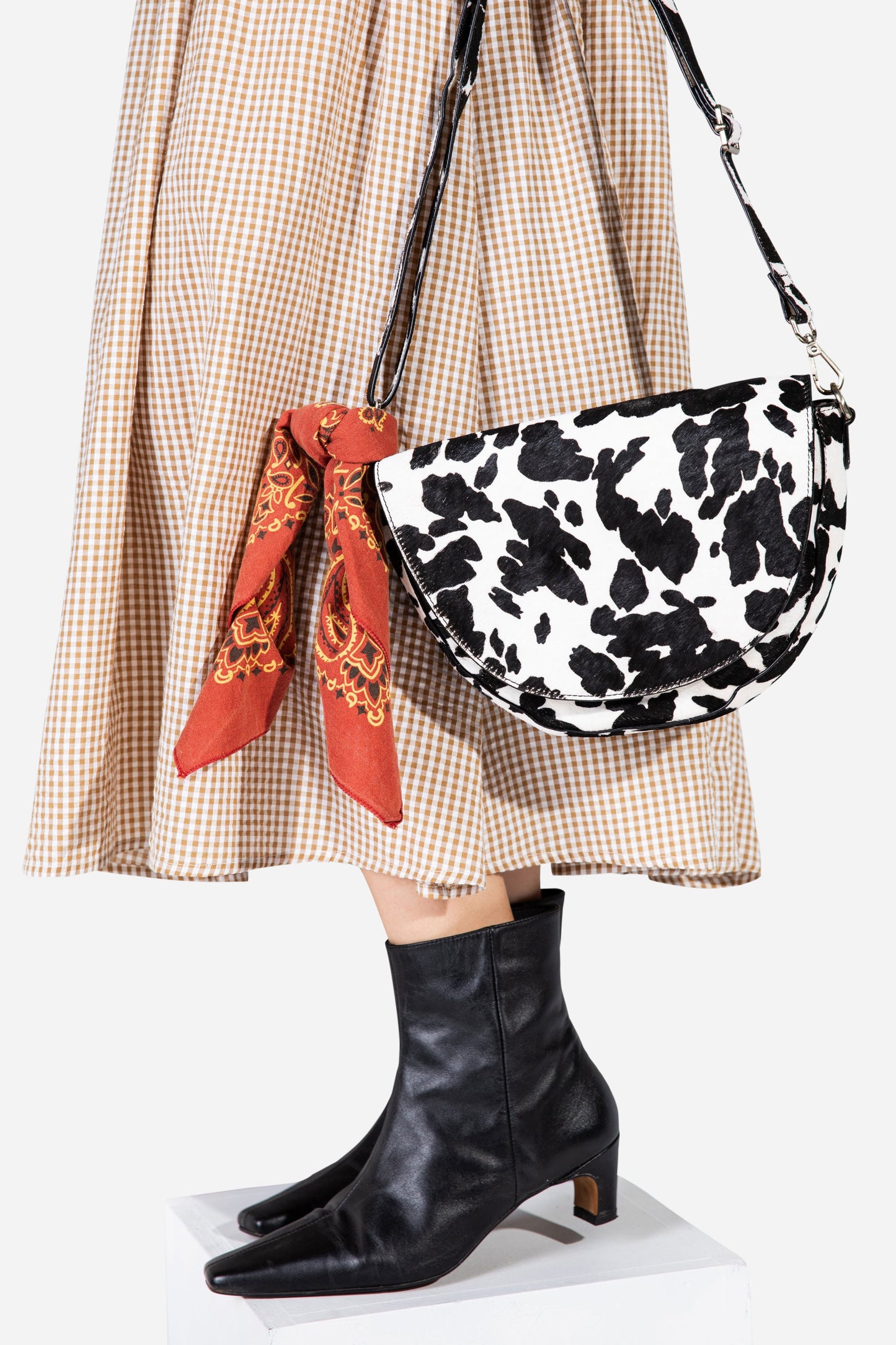 Intentionally Blank MICHIGAN HALF MOON COWHIDE CROSSBODY BAG