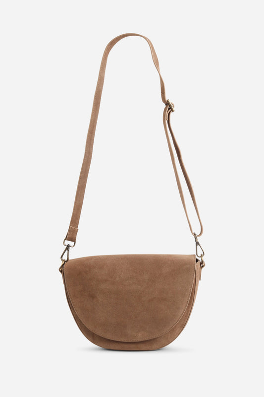 Intentionally Blank MICHIGAN HALF MOON SUEDE CROSSBODY BAG