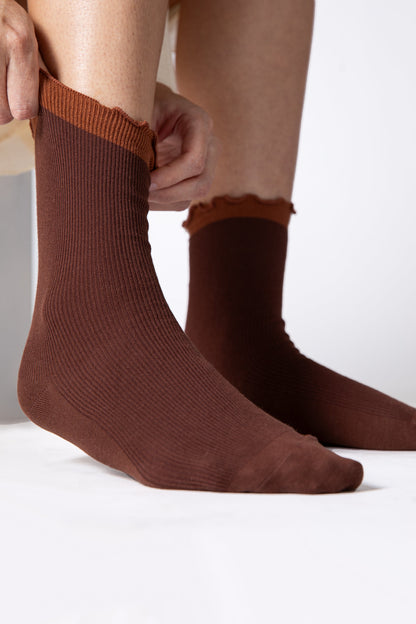 Intentionally Blank NOD TONAL RUFFLE SOCK