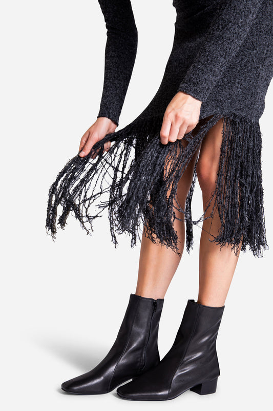 Intentionally Blank COMBO STRETCH LEATHER ANKLE BOOT