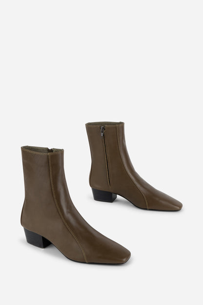 Intentionally Blank COMBO STRETCH LEATHER ANKLE BOOT