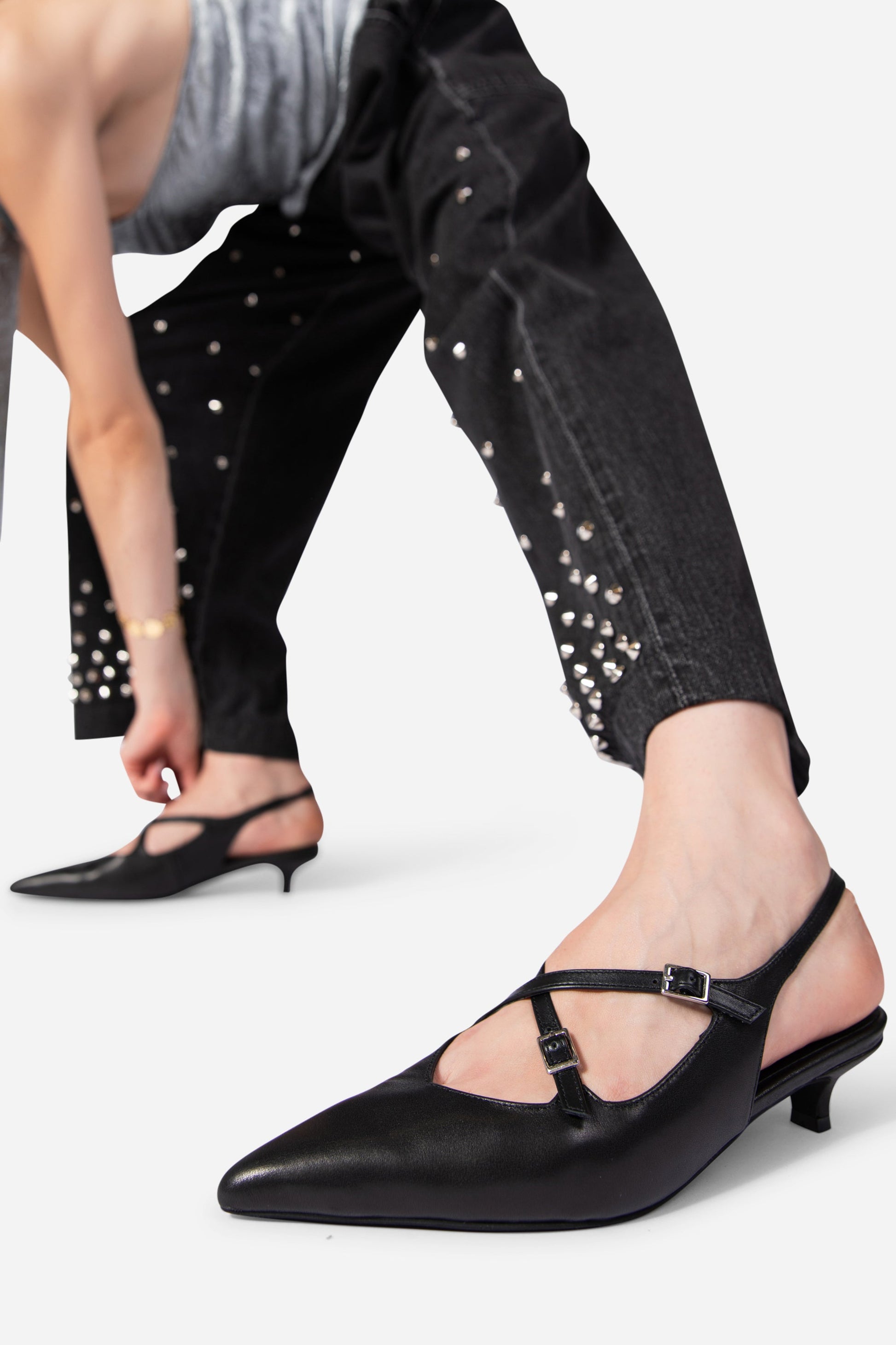 Intentionally Blank JAX SLINGBACK KITTEN HEEL