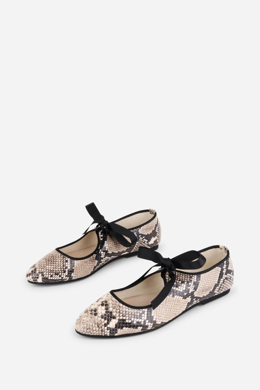Intentionally Blank VALLEY SNAKE EMBOSSED LEATHER BALLET FLAT