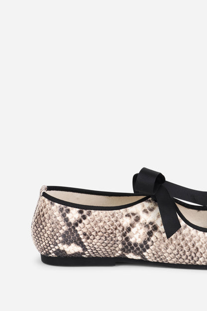 Intentionally Blank VALLEY SNAKE EMBOSSED LEATHER BALLET FLAT