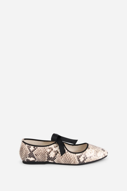 Intentionally Blank VALLEY SNAKE EMBOSSED LEATHER BALLET FLAT