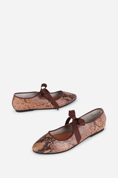 Intentionally Blank VALLEY SNAKE EMBOSSED LEATHER BALLET FLAT
