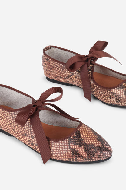 Intentionally Blank VALLEY SNAKE EMBOSSED LEATHER BALLET FLAT