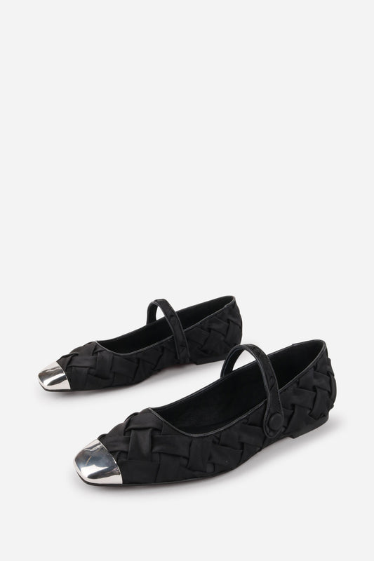 Intentionally Blank RIBBONS SATIN BRAIDED MARY JANE FLAT
