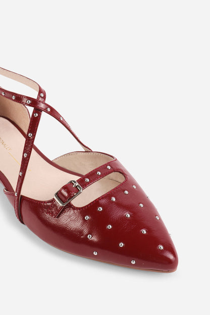 Intentionally Blank CROWD STUDDED CRISS CROSS FLAT
