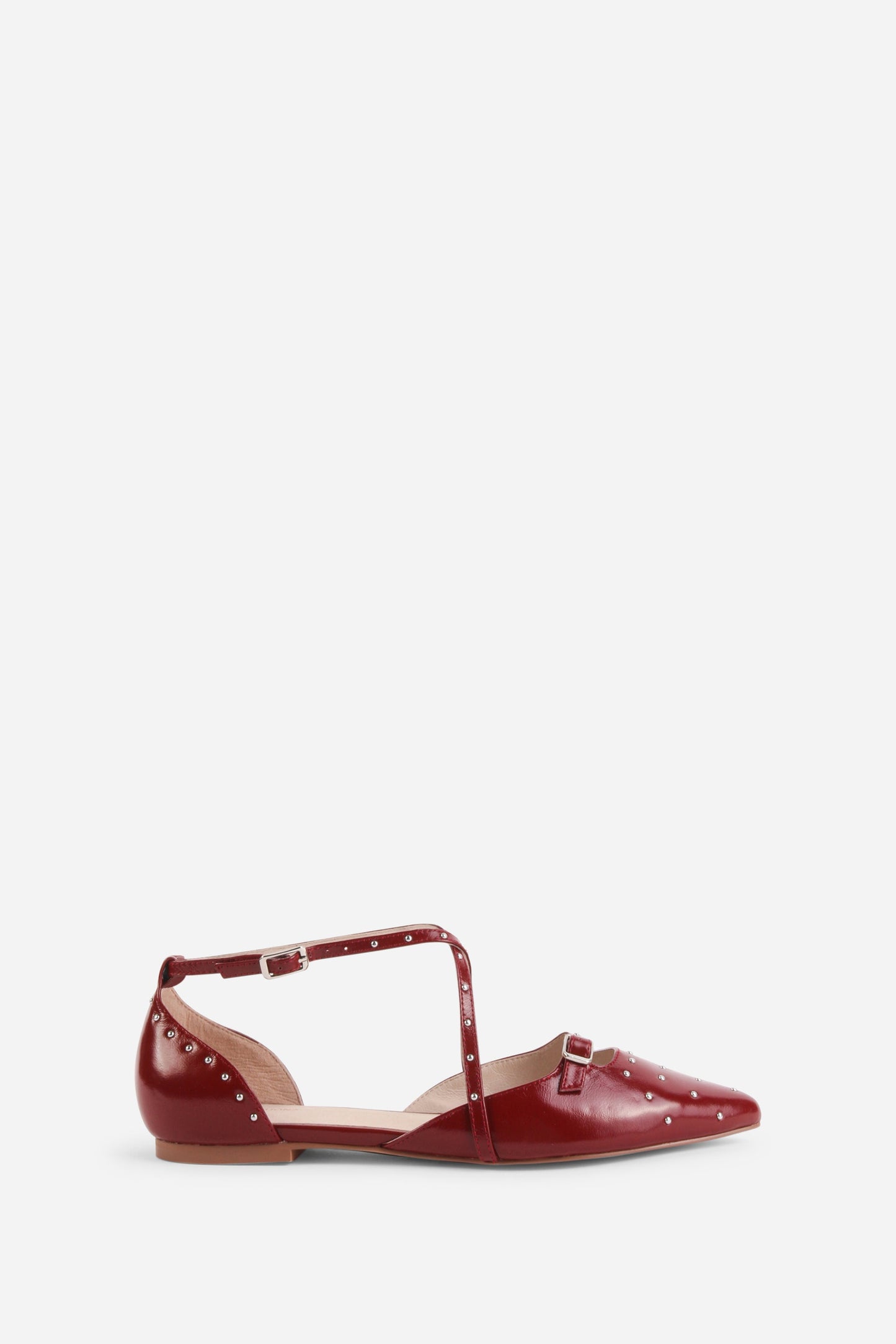 Intentionally Blank CROWD STUDDED CRISS CROSS FLAT