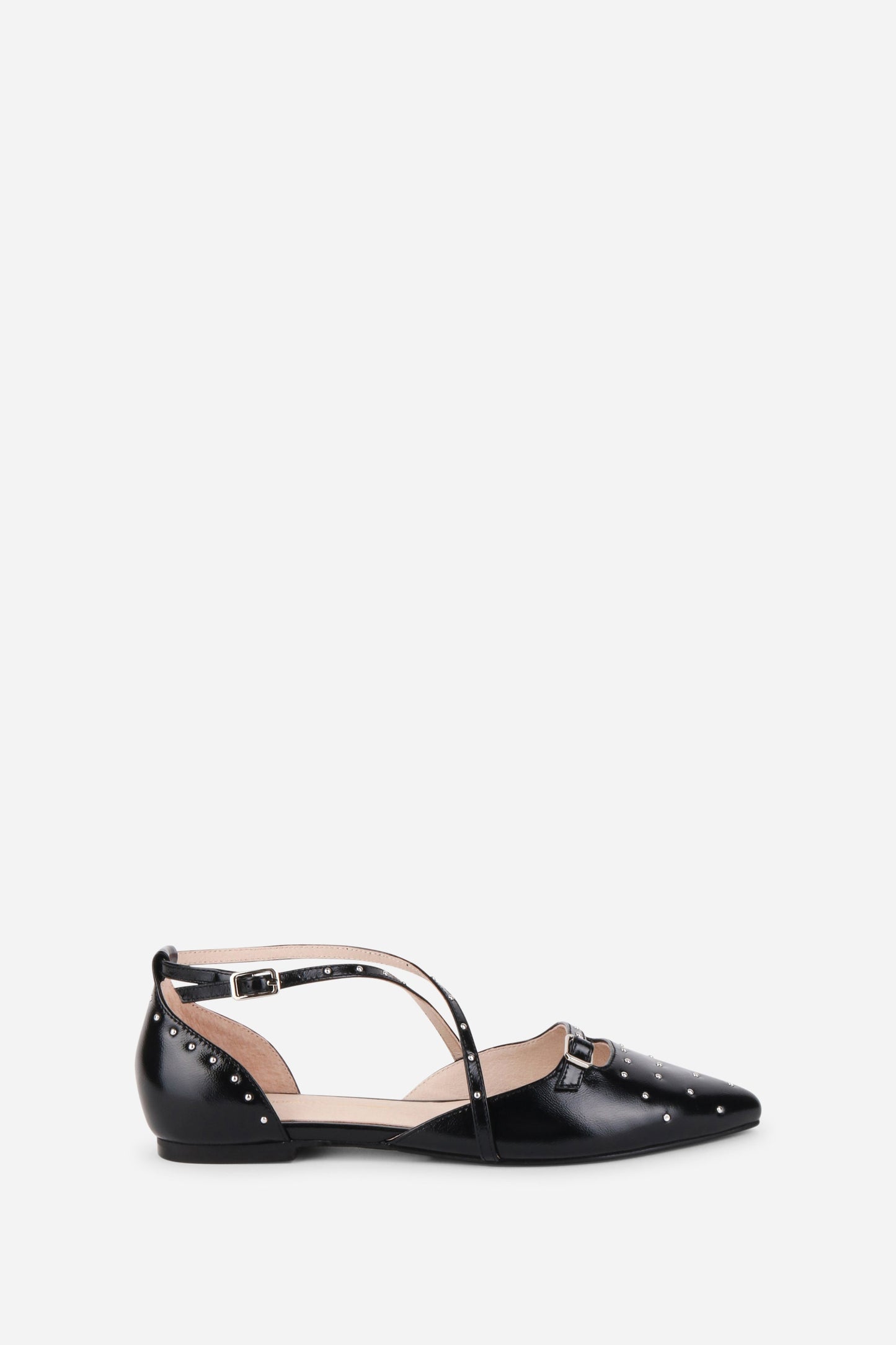 Intentionally Blank CROWD STUDDED CRISS CROSS FLAT