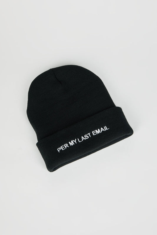 Intentionally Blank PER MY LAST Knit Beanie Black/White