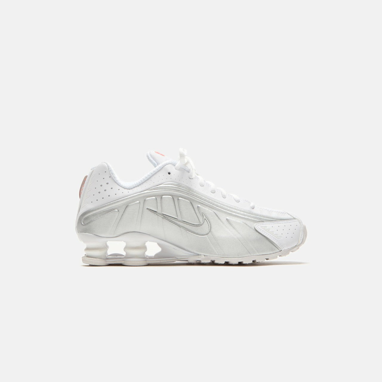 Women Kith Nike WMNS Shox R4 - White / Metallic Silver / Max Orange / White