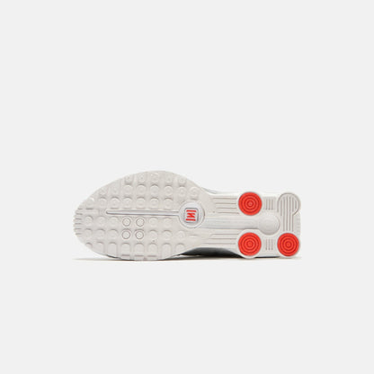 Women Kith Nike WMNS Shox R4 - White / Metallic Silver / Max Orange / White