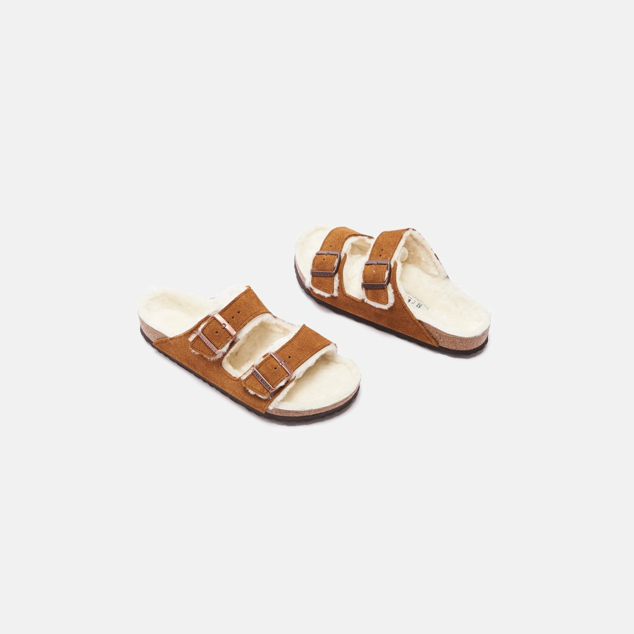 Men Kith Birkenstock Arizona Shearling - Mink / Natural