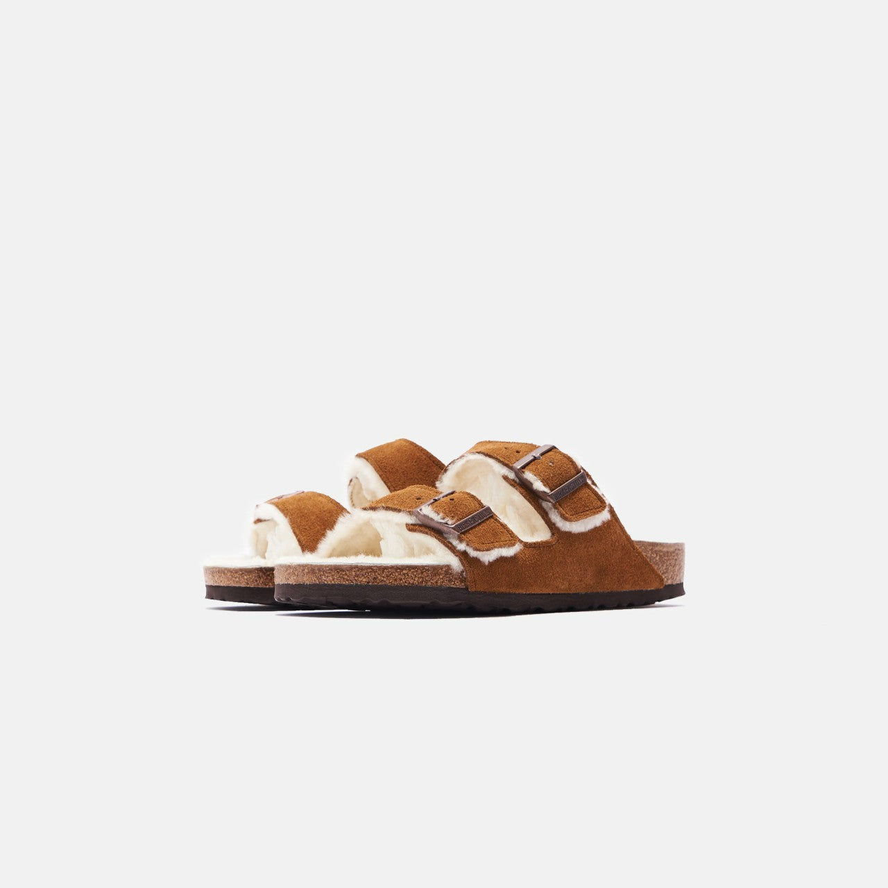 Men Kith Birkenstock Arizona Shearling - Mink / Natural