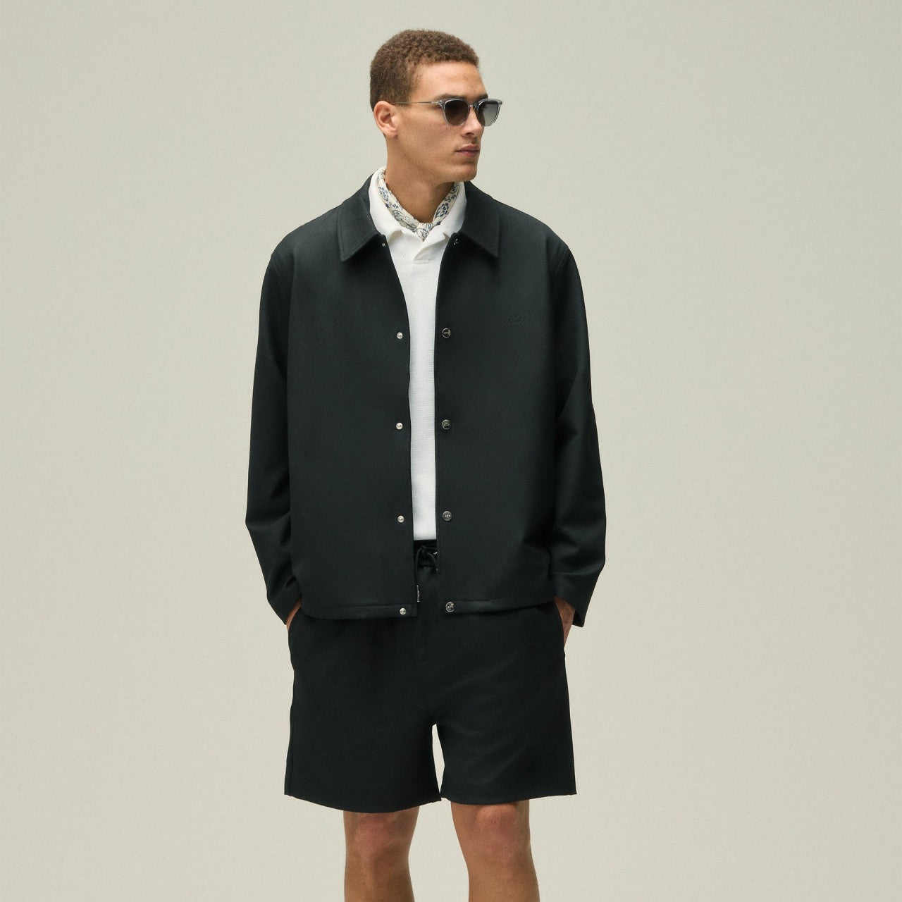 Men Kith Kith Double Weave Coaches Jacket - Black