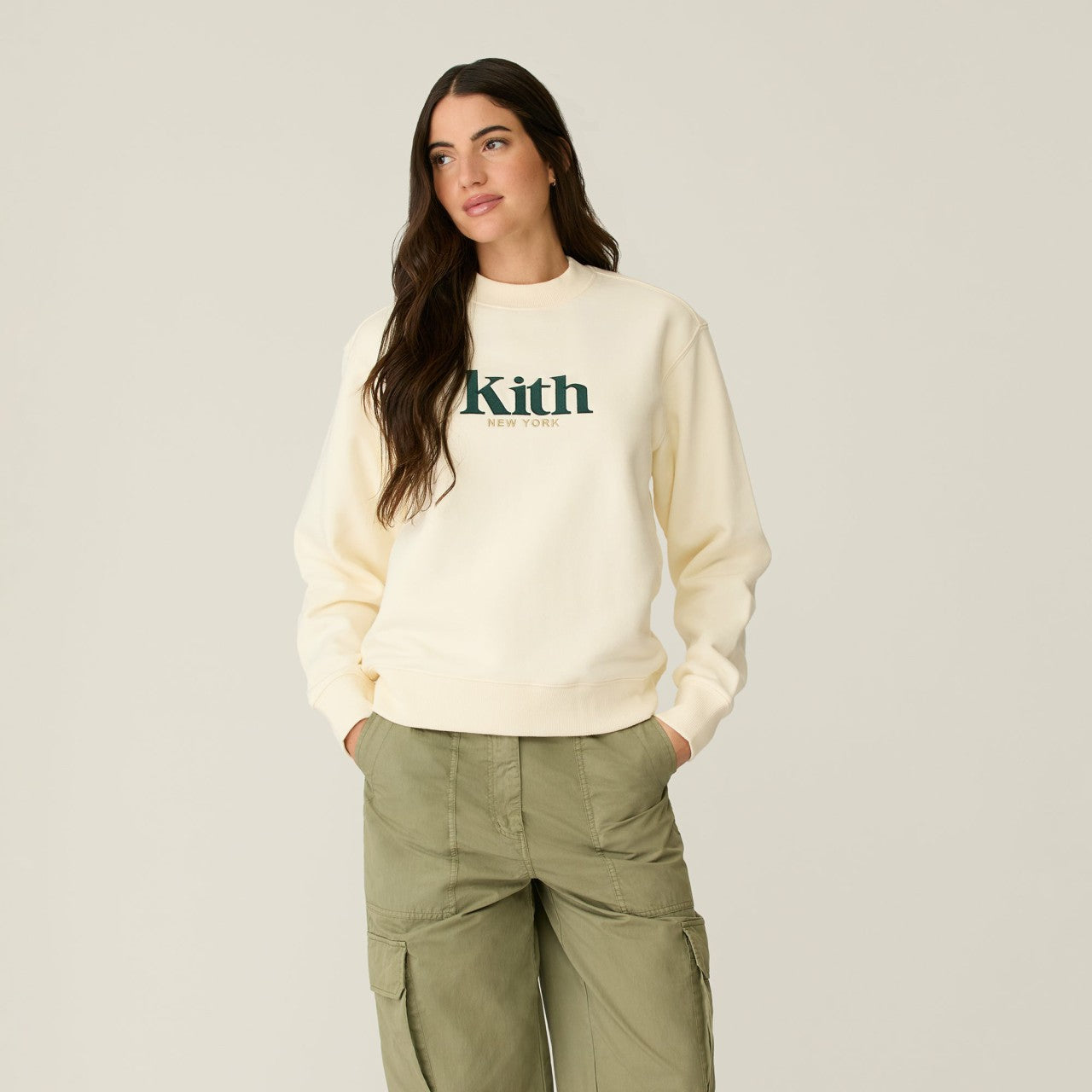 Women Kith Kith Women Asher New York Crewneck - Sandrift