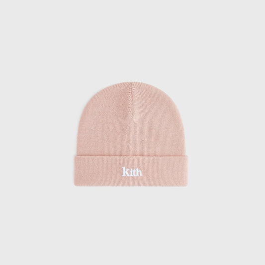 Kids Kith Kith Kids Classic Serif Logo Beanie - Rose