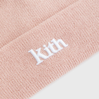 Kids Kith Kith Kids Classic Serif Logo Beanie - Rose