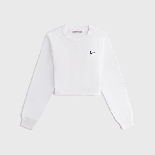 Women Kith Kith Women Lucy Cropped Long Sleeve II Tee - White
