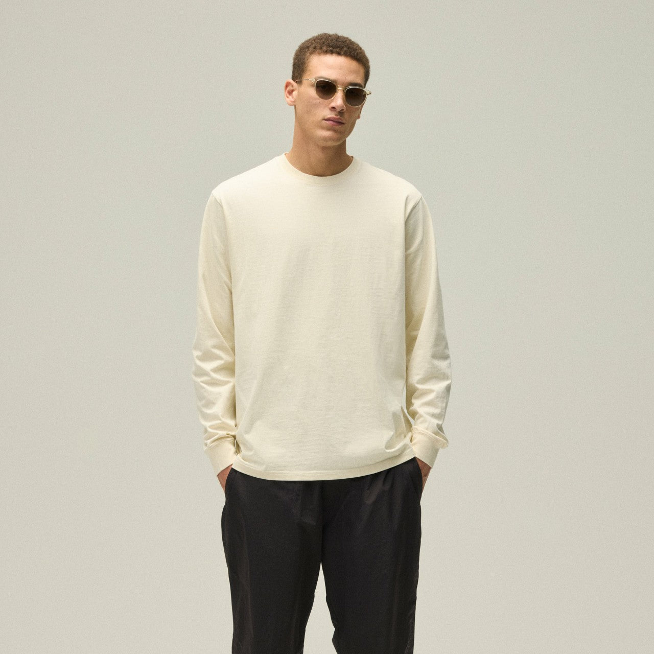 Men Kith Kith Long Sleeve Vintage Wash Tee - Sandrift