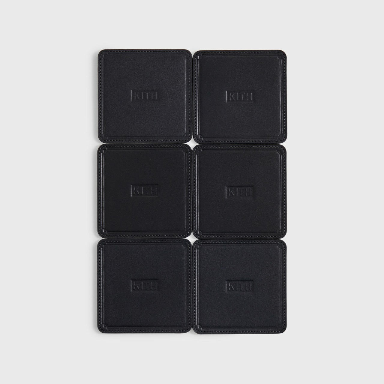 Women Kith Kith Monogram Leather Coasters - Black