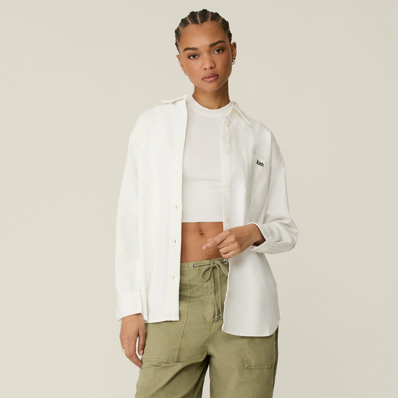 Women Kith Kith Women Ora II Denim Shirt - Putty Denim