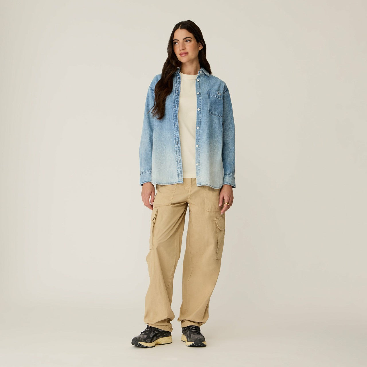 Women|Kids Kith Kith Women Ora II Denim Shirt - Harper Mid Wash