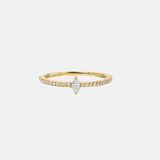 Women Kith Isa Grutman Marquis Diamond Pave Ring 14K Gold - Yellow Gold