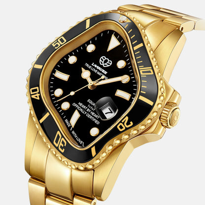 Men Kith LAARVEE Golden Precision Steel - Black Bezel / Black Dial