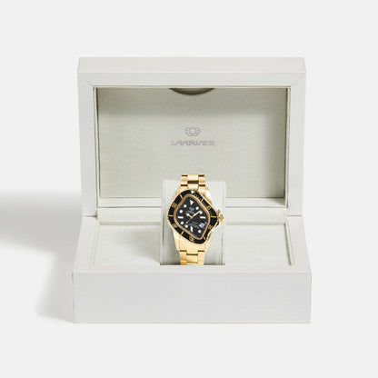 Men Kith LAARVEE Golden Precision Steel - Black Bezel / Black Dial
