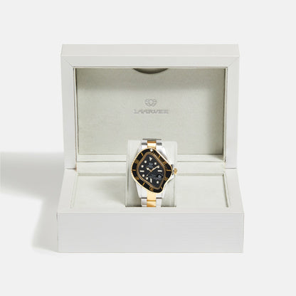 Men Kith LAARVEE Silver & Golden Precision Steel - Black Bezel / Black Dial