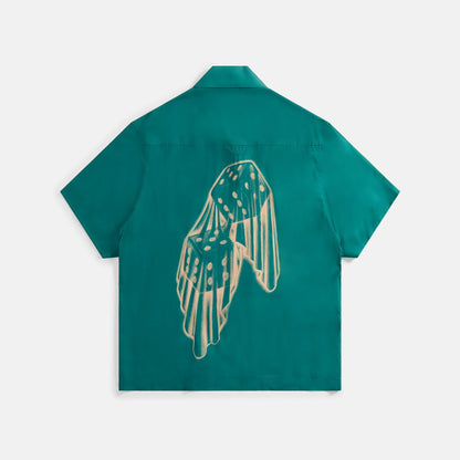Men Kith Awake NY Dice Printed Rayon Camp Shirt - Jade