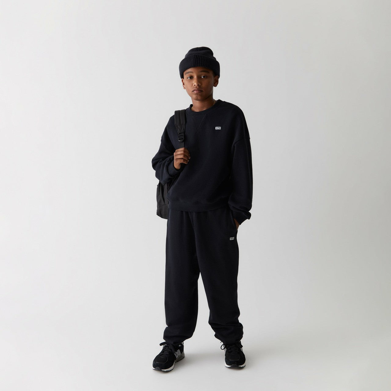 Kids Kith Kith Kids Long Sleeve Nelson Crewneck - Black