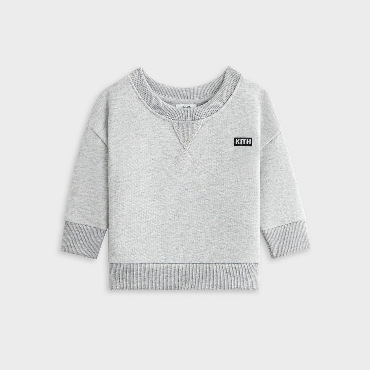 Kids Kith Kith Baby Long Sleeve Nelson Crew - Light Heather Grey