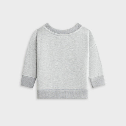 Kids Kith Kith Baby Long Sleeve Nelson Crew - Light Heather Grey