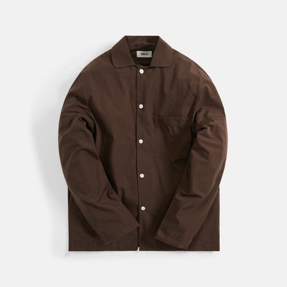 Men Kith Tekla Poplin Long Sleeve Pajama Shirt - Coffee