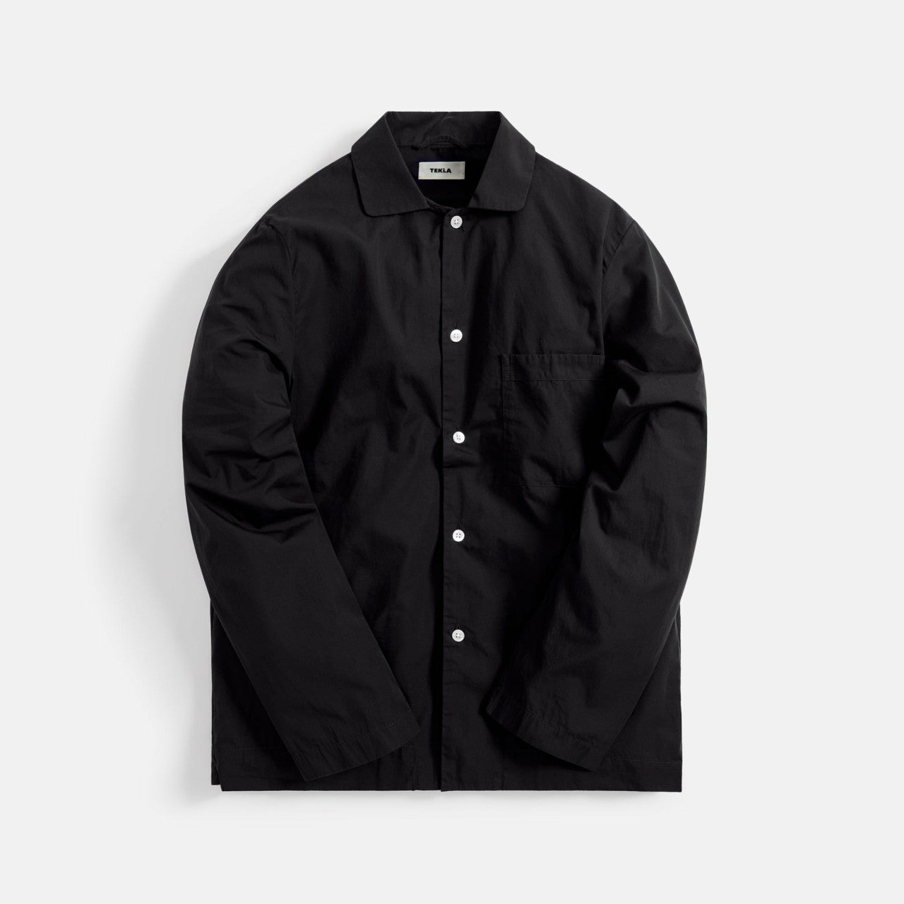 Men Kith Tekla Poplin Long Sleeve Pajama Shirt - Black