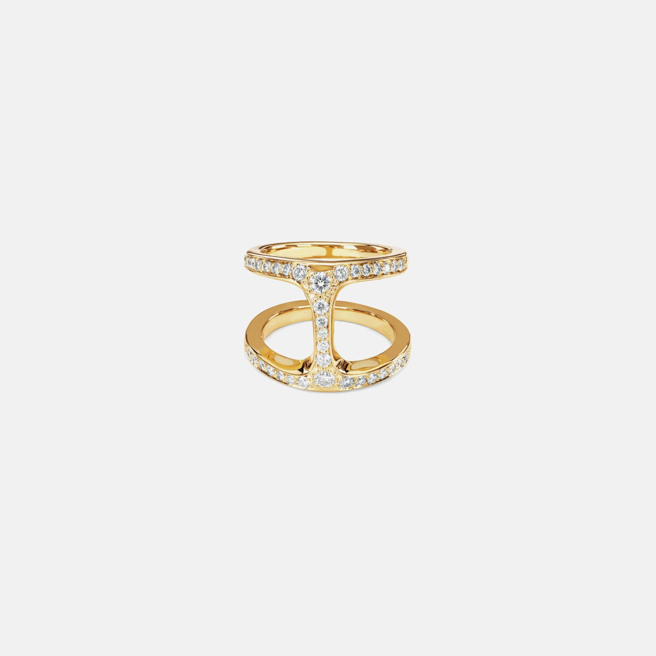 Women Kith Hoorsenbuhs Dame Phantom Ring with Diamonds - 18K Yellow Gold