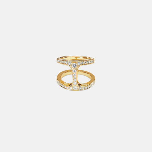 Women Kith Hoorsenbuhs Dame Phantom Ring with Diamonds - 18K Yellow Gold