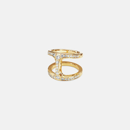 Women Kith Hoorsenbuhs Dame Phantom Ring with Diamonds - 18K Yellow Gold
