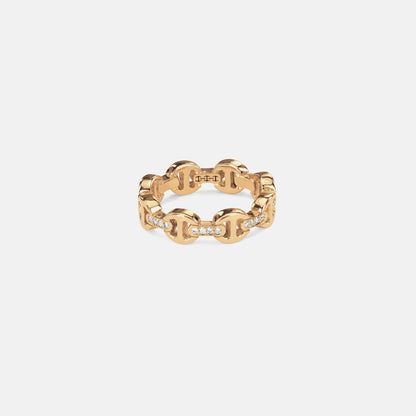Women Kith Hoorsenbuhs Dame Tri-Link Ring with Diamond Bridges - 18K Yellow Gold