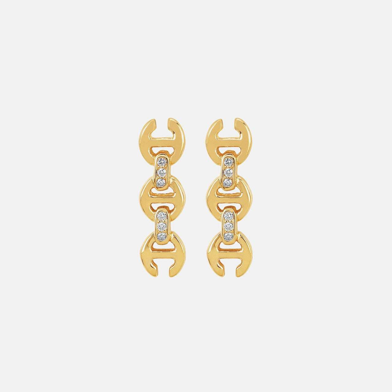 Women Kith Hoorsenbuhs 3MM Toggle Stud Earrings with Diamonds - Yellow